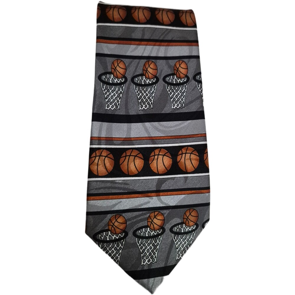 Steven Harris Basketball Tie Hand Made Sports Fan Nets Ball Hoops